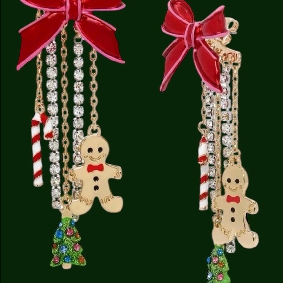Betsey Johnson Jewelry - Betsey Johnson Red and Green  Holiday Earrings
